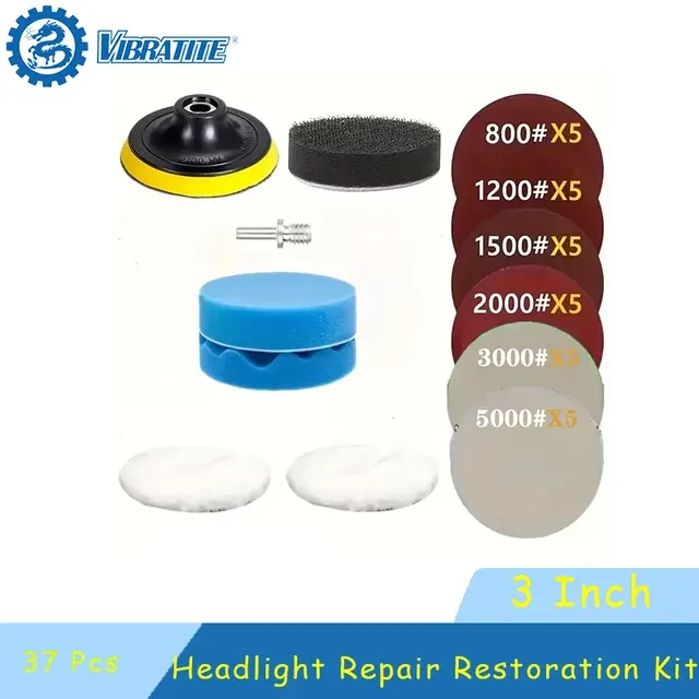37-teiliges Scheinwerfer-Reparaturset 3-Zoll 2
