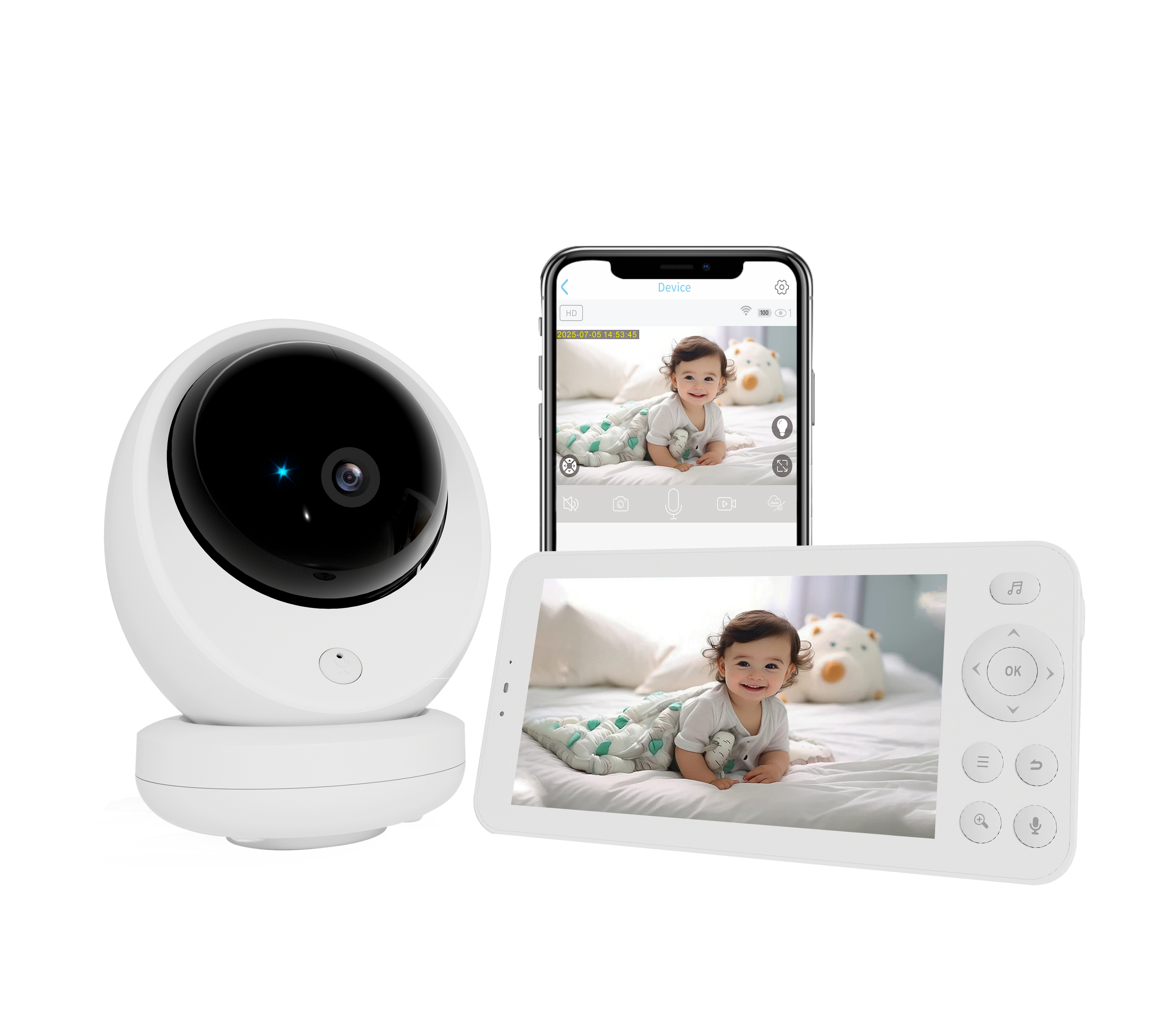 2K Babyphone mit Kamera und 5,5 Zoll Display 2