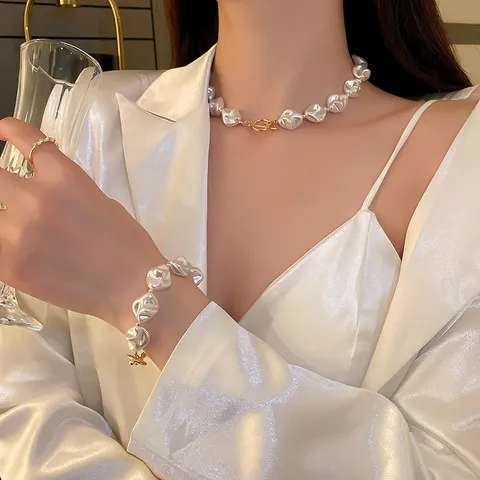 Perlen-Halskette-Armband-Set