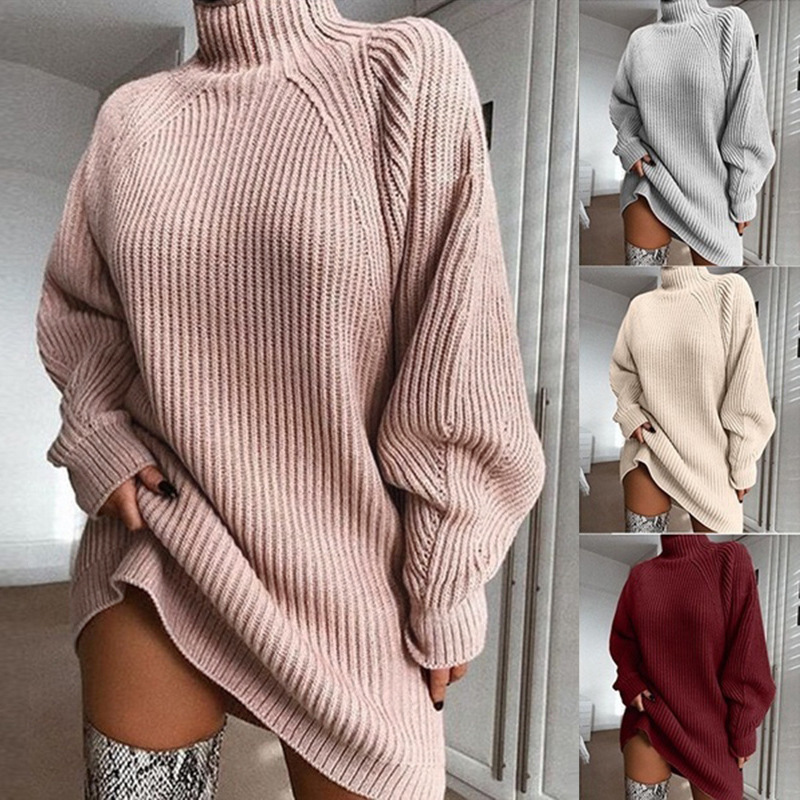 Rollkragen Strickkleid