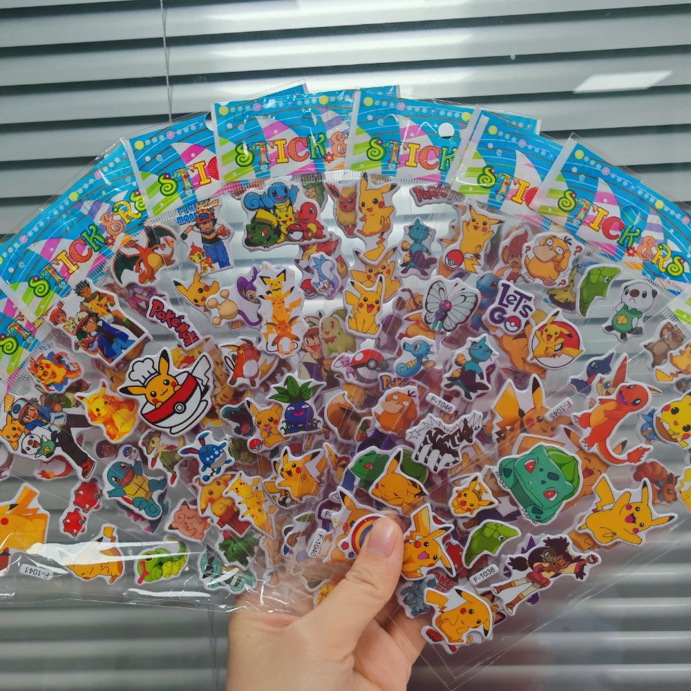 Kawaii Pikachu 3D Aufkleber Set 2