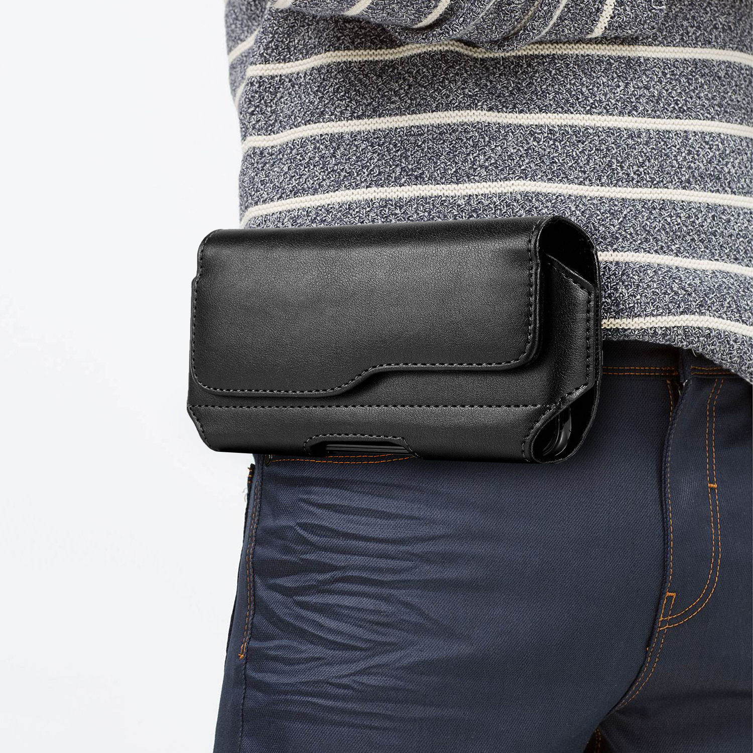Lederne Herren-Gürteltasche mit Handyhalter