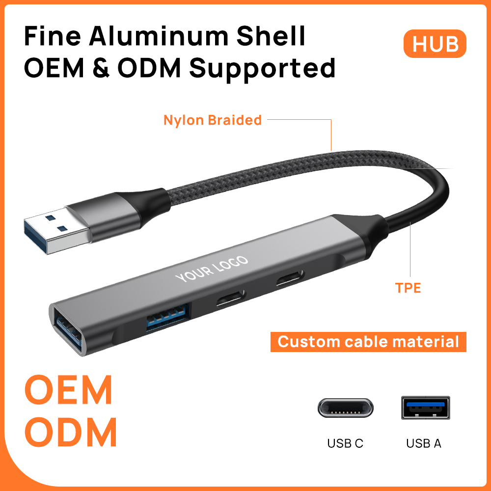 USB-C-Hub 4-in-1 Docking-Station, USB 3.0 2