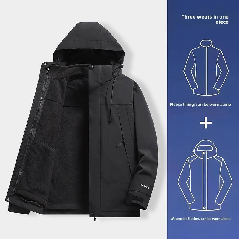 Unisex Pendler-Fleecejacke Mehrere Taschen Windfest 3