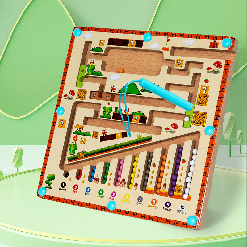 Holz-Perlensortier-Labyrinth für Kinder 3