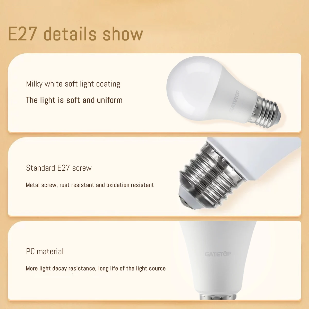6er-Set LED-Glühbirnen E27, Energiesparend 4