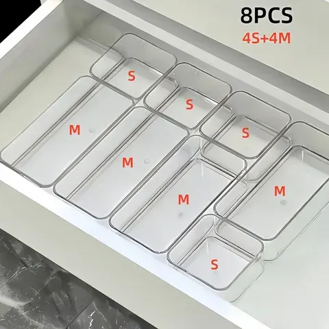 Transparente Kosmetik-Aufbewahrungsboxen mit Schubladen