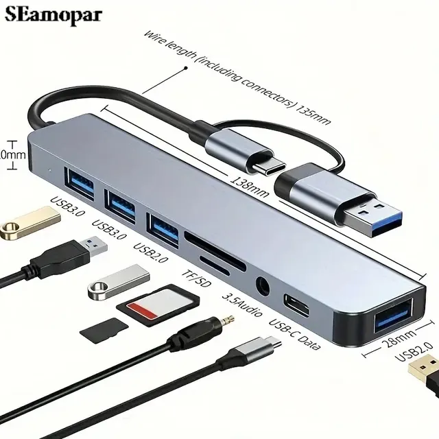 8-in-1 USB-Hub mit SD-Kartenleser 2
