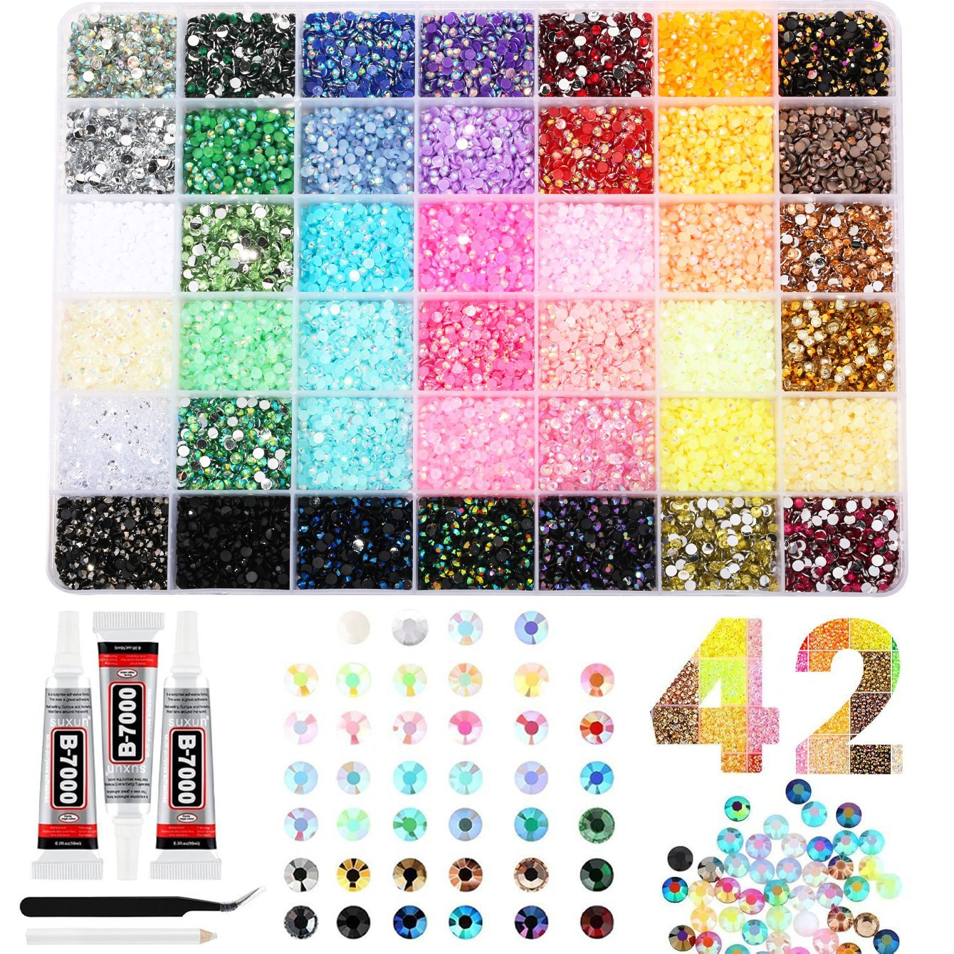 Strass-Nagelkit mit 42 Mustern