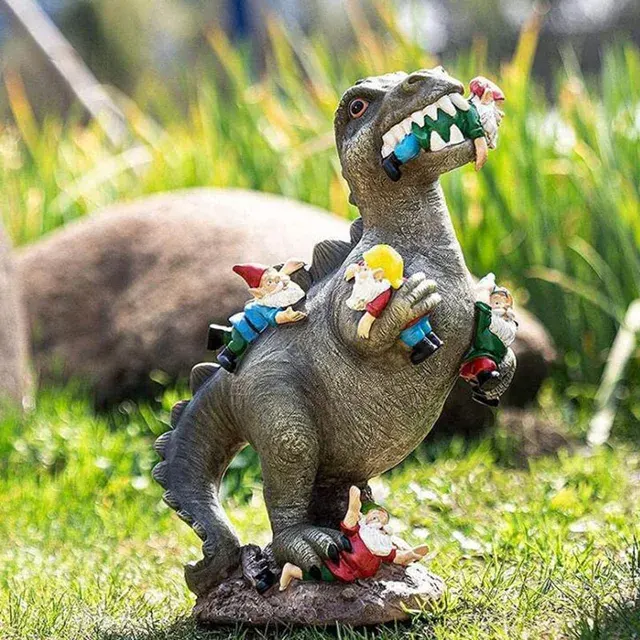 Harz-Figur Dinosaurier gegen Zwerg 3