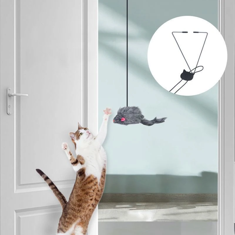 Türhängendes Katzen-Springspielzeug mit Clip 2