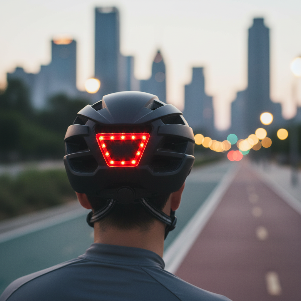 Fahrradhelm mit LED-Rücklicht 3