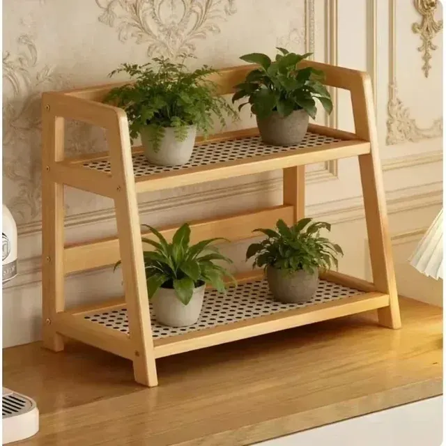 2-stöckiges Retro-Bambusregal für Küche und Schminktisch 1