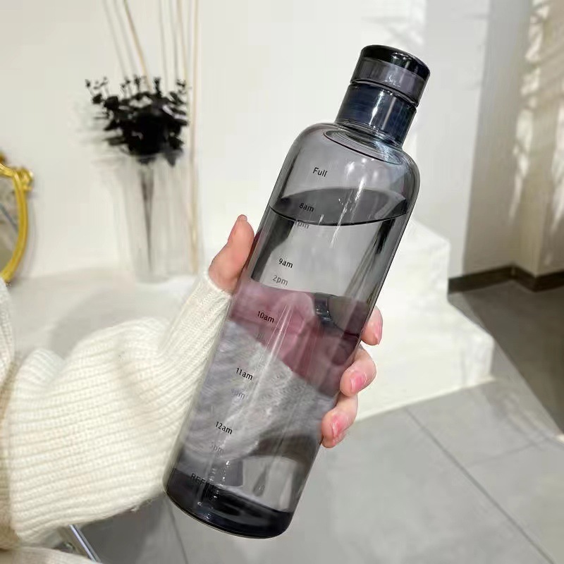 Kristall Glas Wasserflasche mit Zeitmarkierung 3