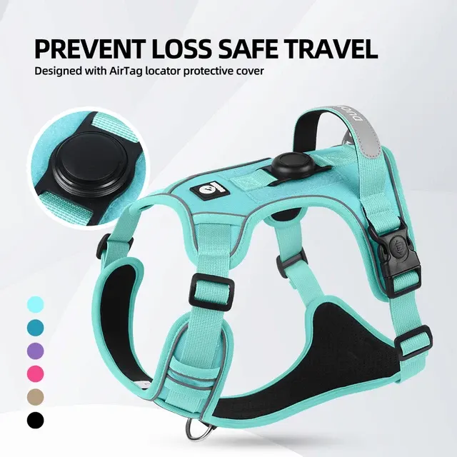 Anti-Zug-Hundegeschirr mit Tracker-Halter 2