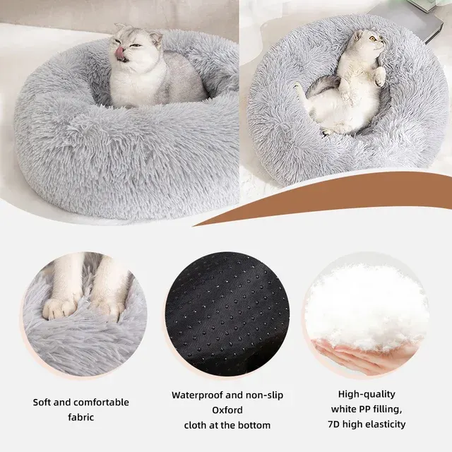 Weiches Hundebett mit Randkissen 2