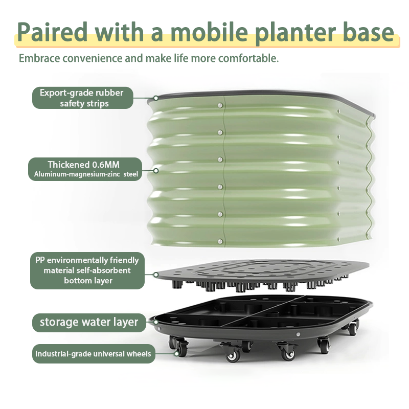 Mobiles Metall-Hochbeet für Balkon und Dachterrasse 4