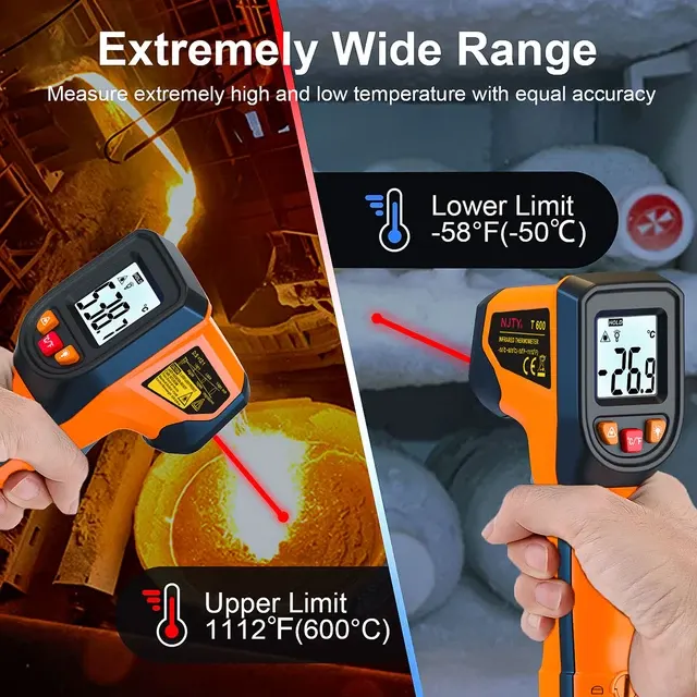 Professionelle Laser-Thermometerpistole, -50 bis 600 °C 3