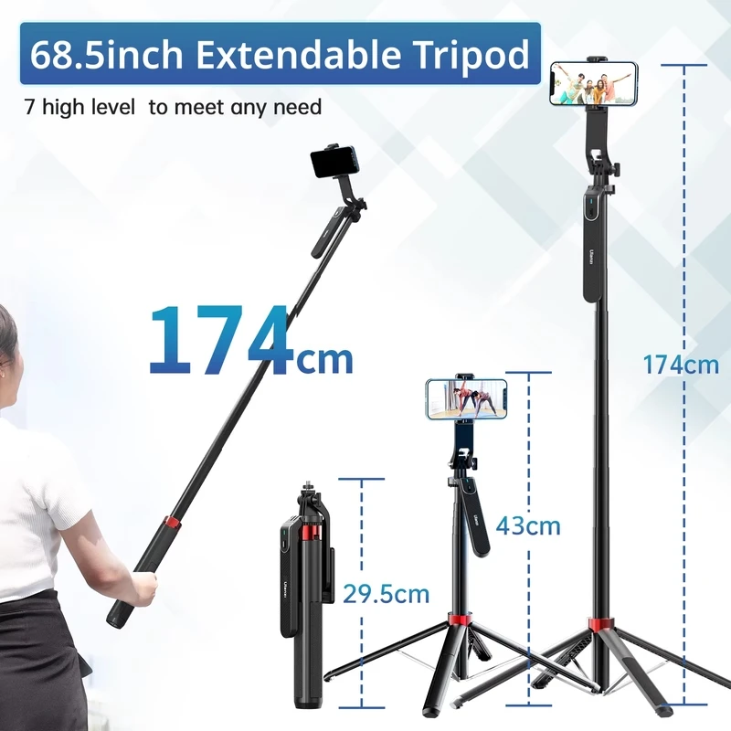 1,74 m Selfie-Stick-Stativ mit Fernbedienung 4