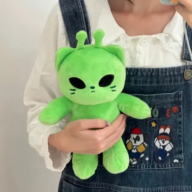 Grünes Alien-Katzen-Plüschtier, Kawaii 2