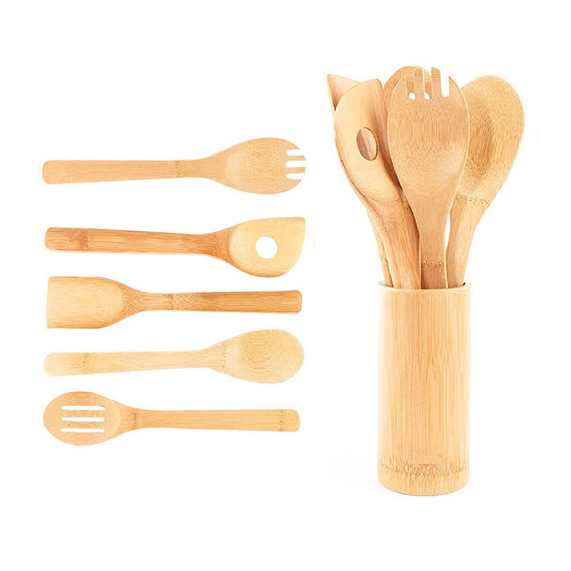 Antihaft-Holzkochlöffel-Set mit Spatel 2