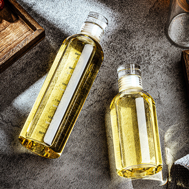 Transparente Glas-Trinkflasche mit Zeitmarkierung 4