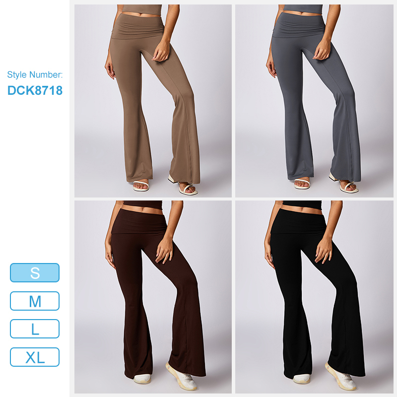 Gerippte Bootcut-Leggings mit hohem Bund 3