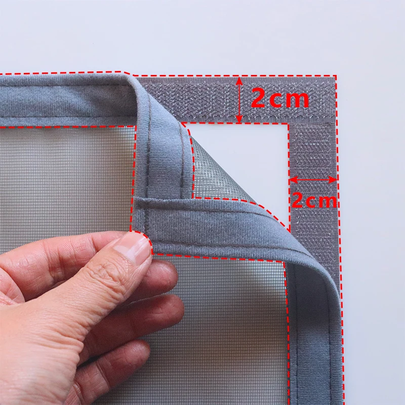 Magnetisches Moskitonetz für Türen, grau 2