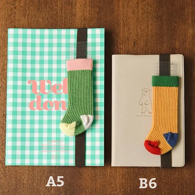 Retro-Socken-Stifthalter mit Notizbuchband 2
