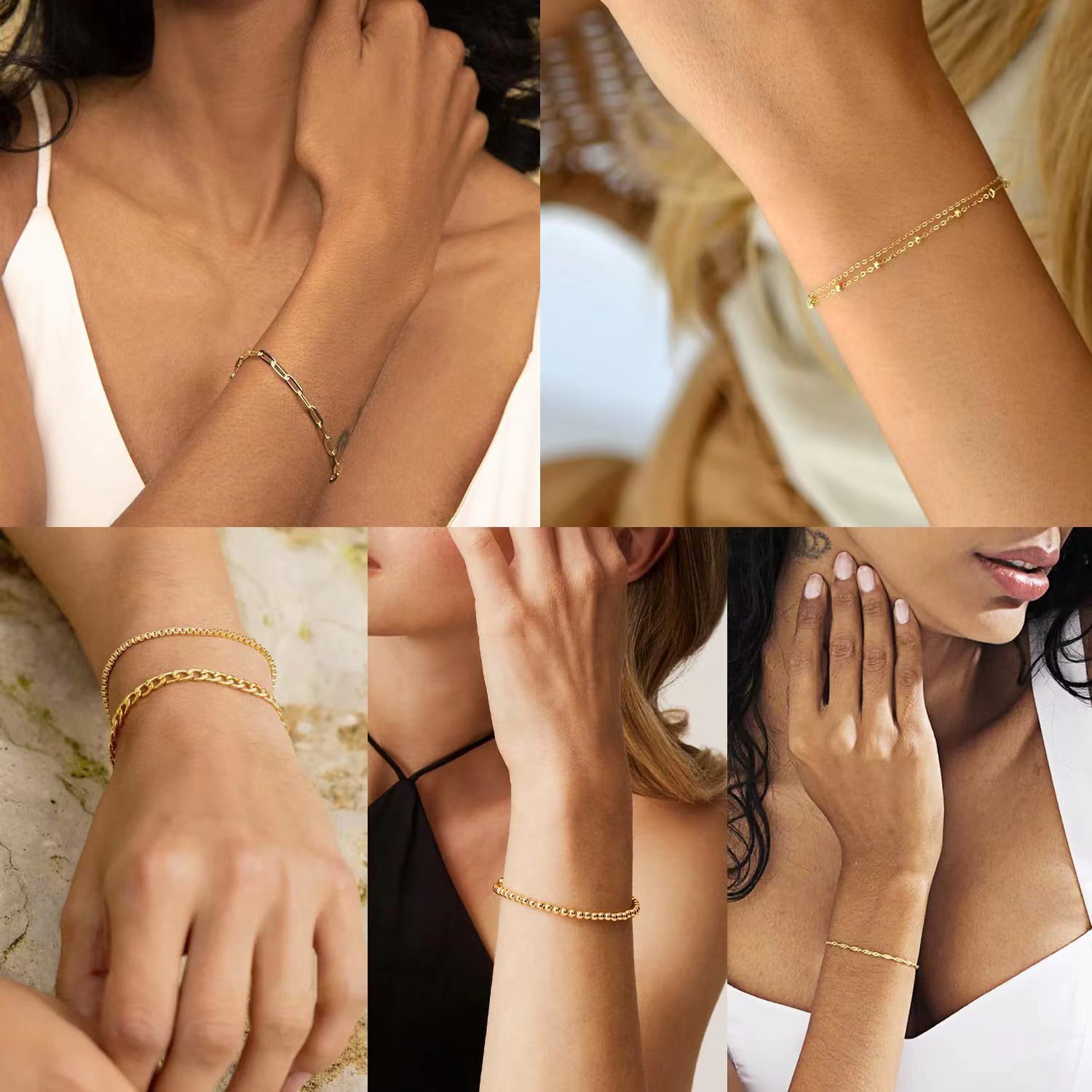 Edelstahl Kubanische Gliederarmband für Damen 3