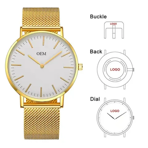 Mesh-Uhr mit Logo