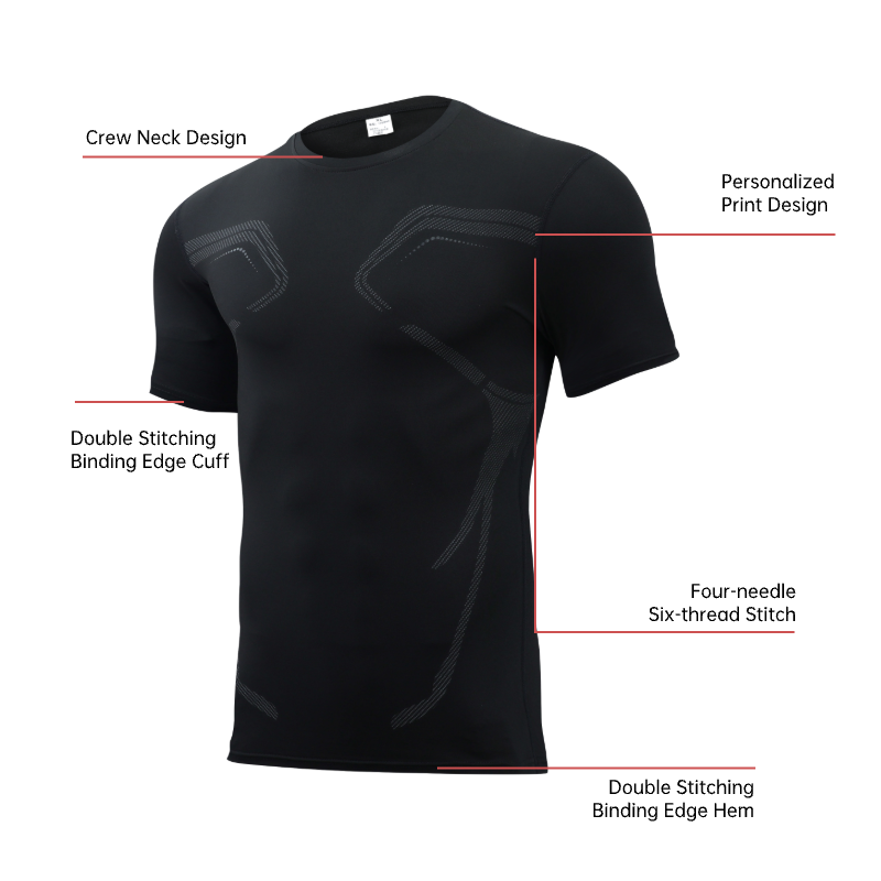 Herren Atmungsaktives Muskelfit Fitness-Shirt 2