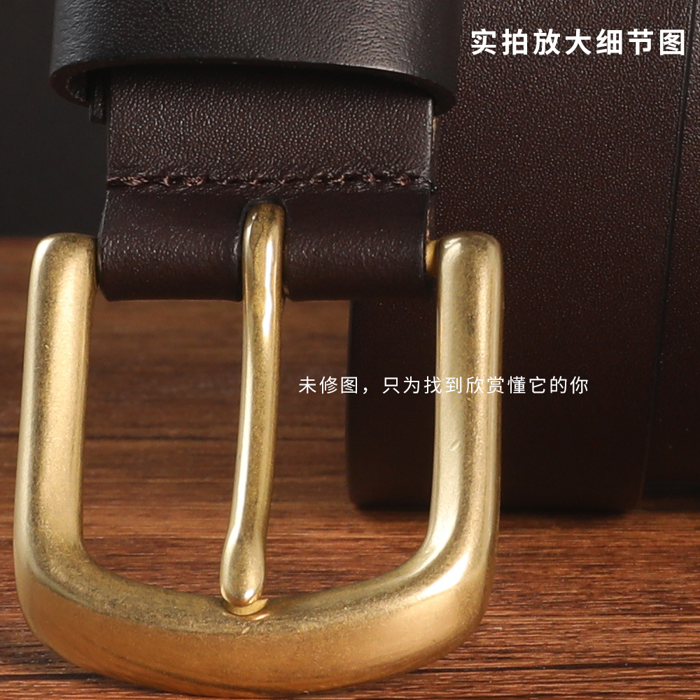 Herren-Ledergürtel Kupferschnalle 4 cm 3