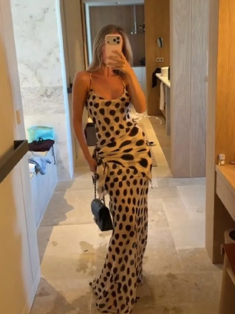 Slip-Kleid mit Animalprint