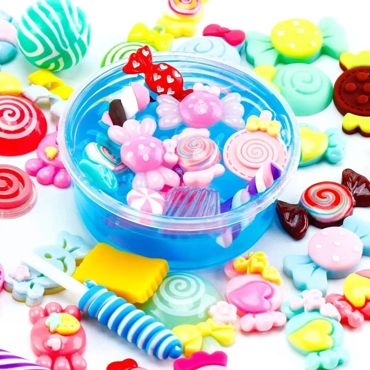 30 Süßigkeiten-Schleim-Charms, flache Rückseite 2