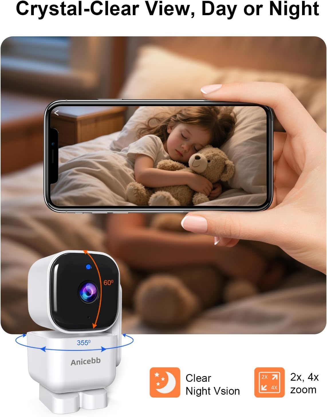 Smartes Babyphone mit 5-Zoll-Display und Schwenkkamera 4