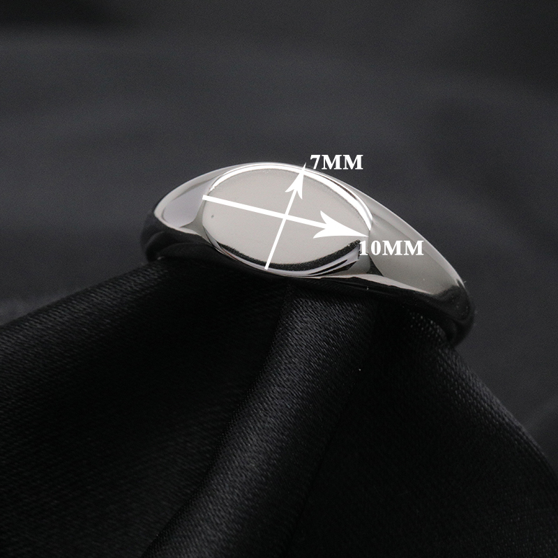 Ovaler Siegelring aus 925er Silber, Gravierbar 3
