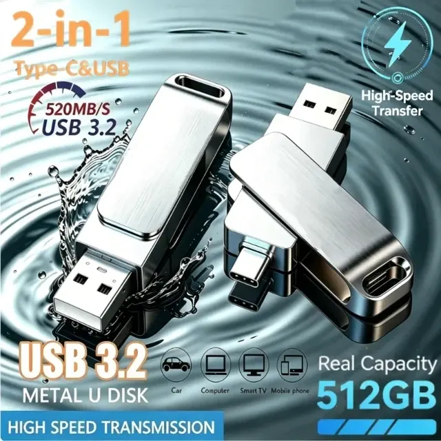 512GB USB-3.2-Metall-Speicherstick Typ-C 2