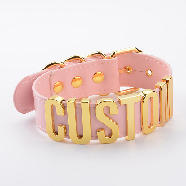 Personalisierte Choker-Halskette aus PU-Leder 4