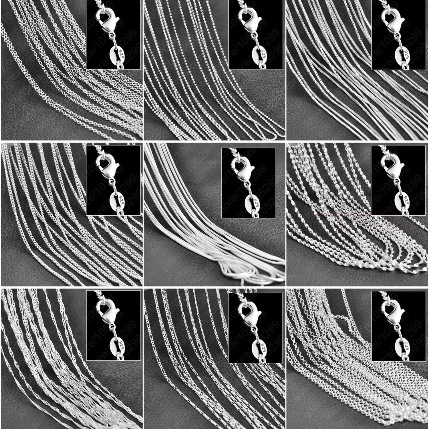 Sterlingsilber Charm-Halskette mit Hummerverschluss