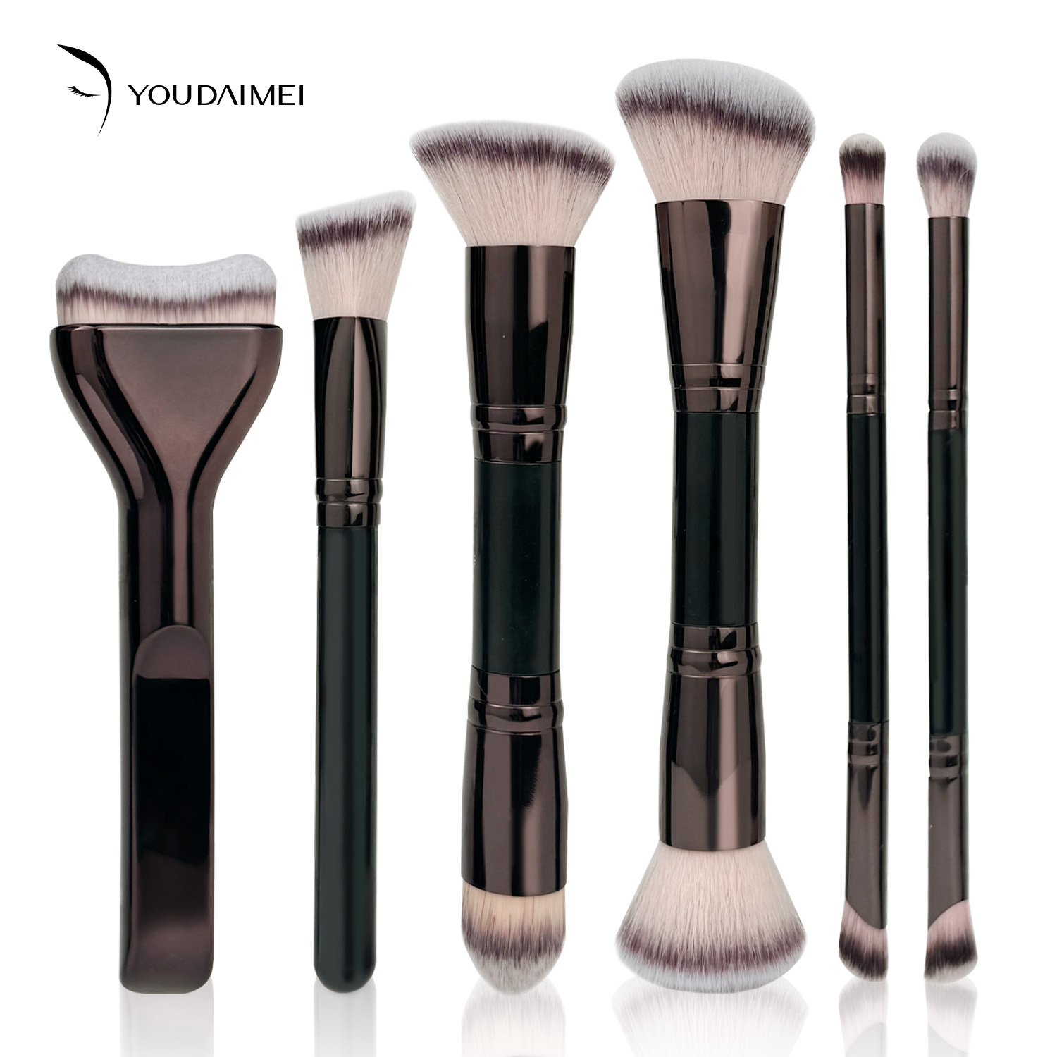 6-teiliges Make-up-Pinselset mit Doppelkopf 2