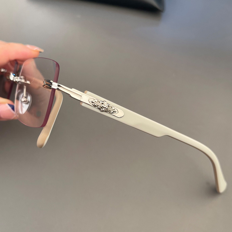 Rahmenlose Blaulichtbrille in Silber 4