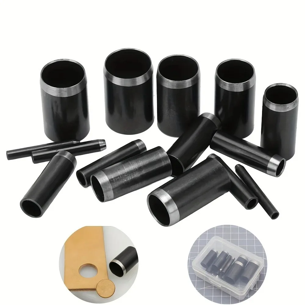 15-teiliges Rundlochstanzer-Set aus Leder, 1–15 mm