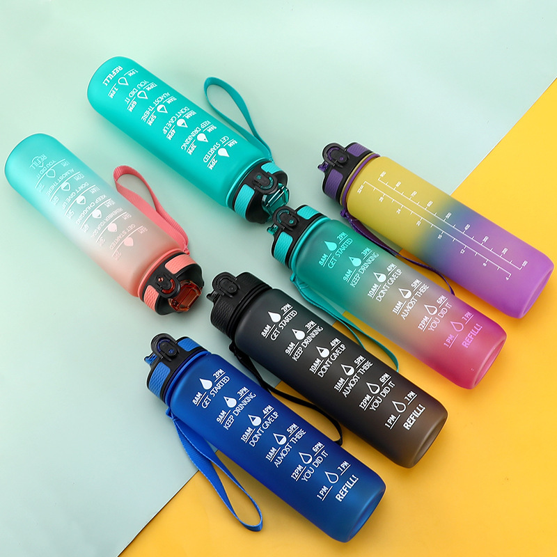 Sport-Wasserflasche 1 Liter mit Zeitmarkierung 2