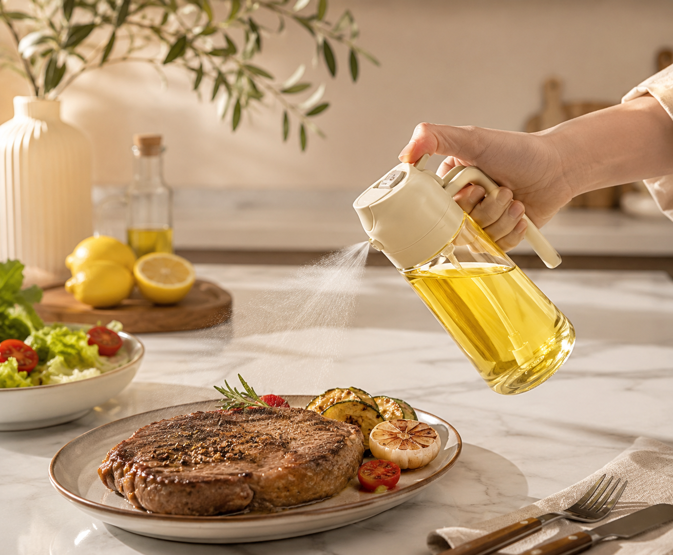 2-in-1-Ölsprüher aus Glas 470ml 3