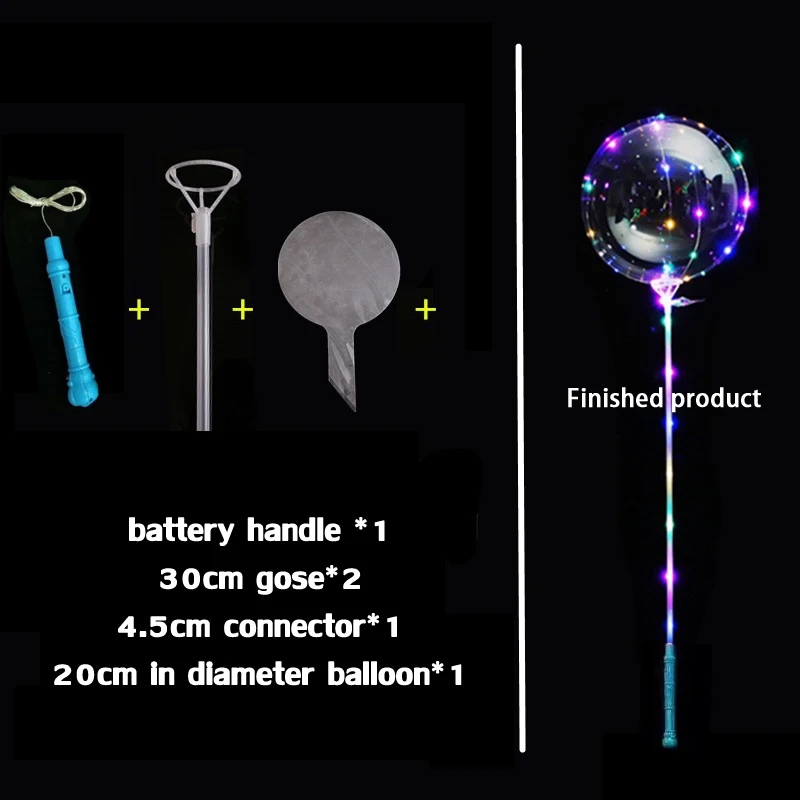 LED Bobo Ballons 20 Zoll mit Stab 4