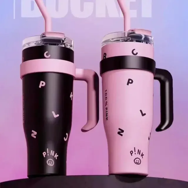 1,2-Liter Edelstahl-Thermosbecher mit Strohhalm 1
