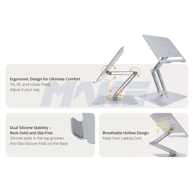 Drehbarer Aluminium-Laptopständer höhenverstellbar 4