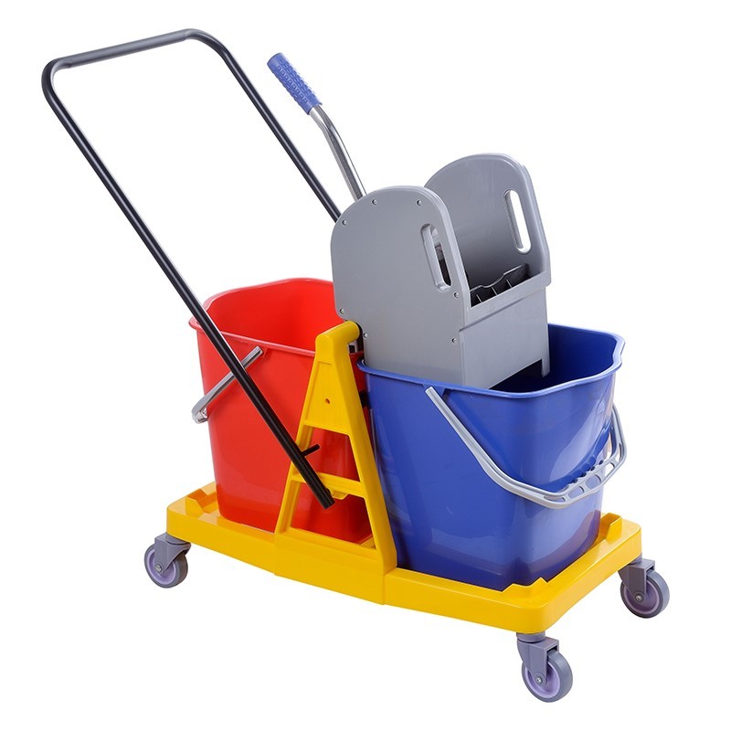 Doppel-Wringer-Putzwagen aus Kunststoff