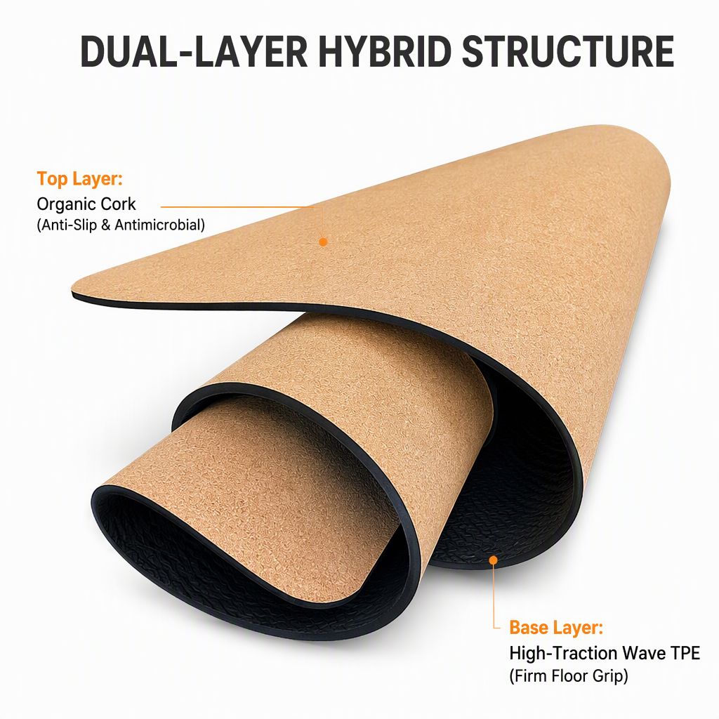 Naturkork-TPE Yogamatte 5 mm 2